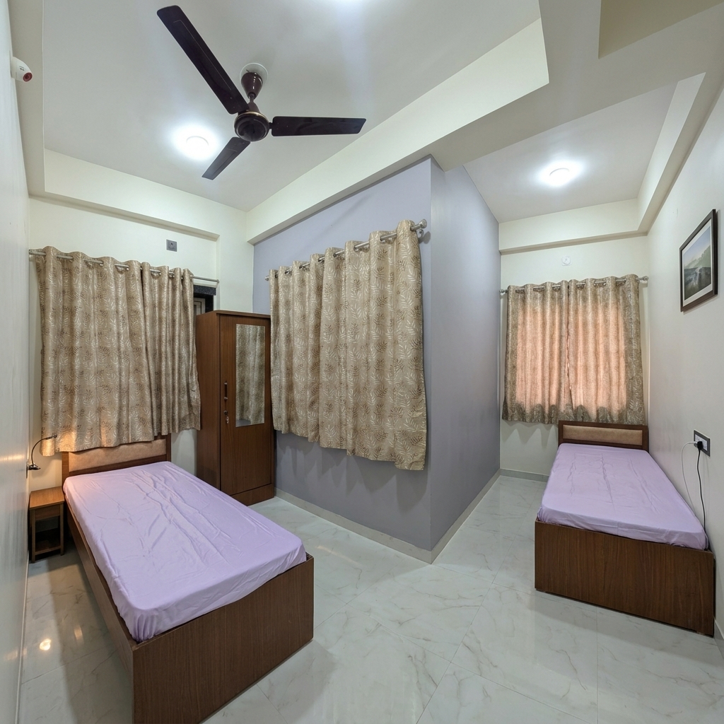 Single sharing room at VIP 009 Girls PG near MIT ADT Pune